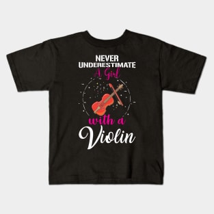 Never Underestimate a Girl with a Violin Kids T-Shirt